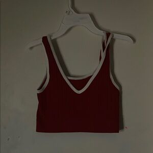 Women's Red Tank Top with White Trim